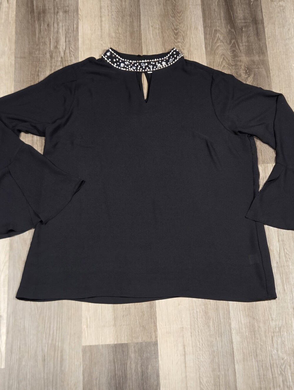 Hot in Hollywood jewel neck blouse